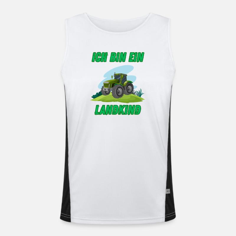Traktor - Ich bin ein Landkind Funktionelles Kontrast-Tank Top für Männer 