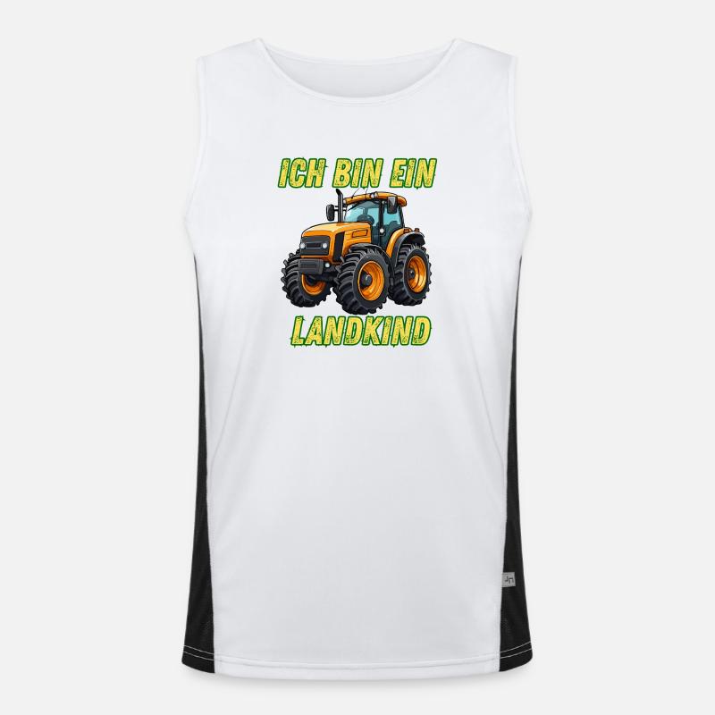 Traktor Design - Ich bin ein Landkind Funktionelles Kontrast-Tank Top für Männer 