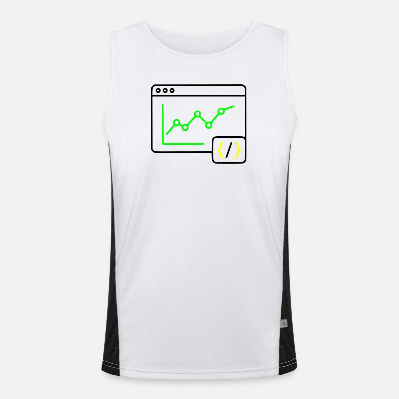 Web Analyse Chart Coding Browser Vektor Funktionelles Kontrast-Tank Top für Männer 
