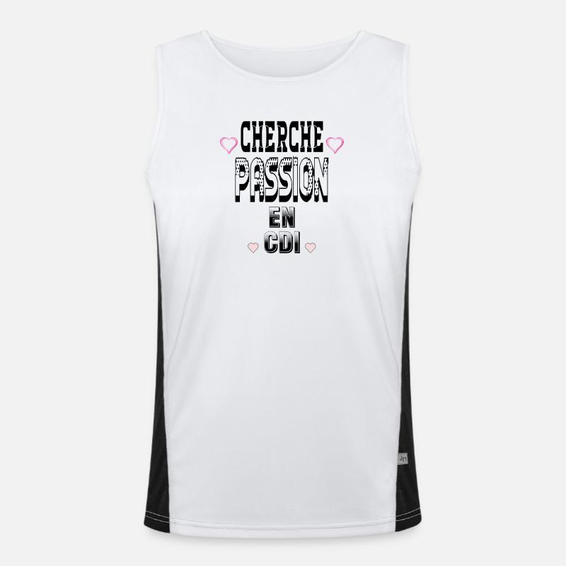 Looking for a passion on a permanent contract - Men's Functional Contrast Tank Top - white/black