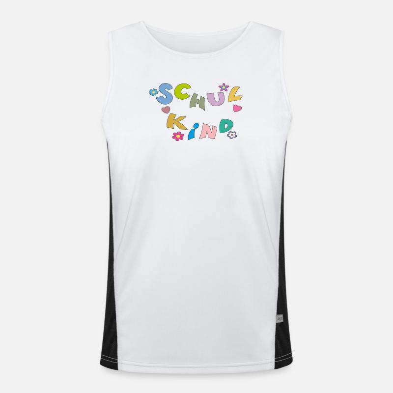 Bunte Schulkind Buchstaben Funktionelles Kontrast-Tank Top für Männer 