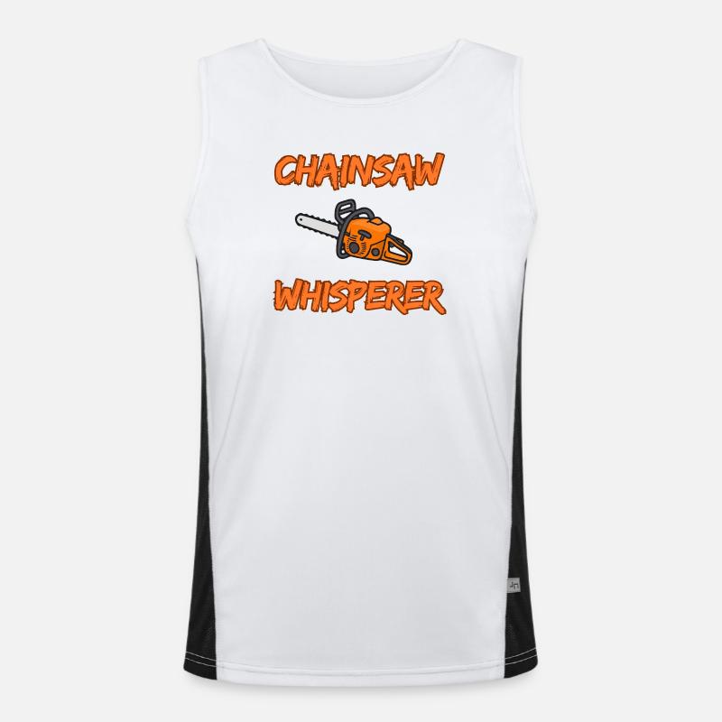 Chainsaw Whisperer - Funny Logger Design Men's Functional Contrast Tank Top 