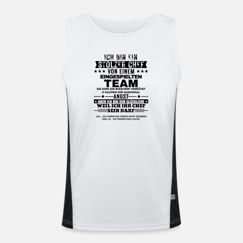 Stolzer Chef von einem eingespielten Team - Men's Functional Contrast Tank Top  - white/black