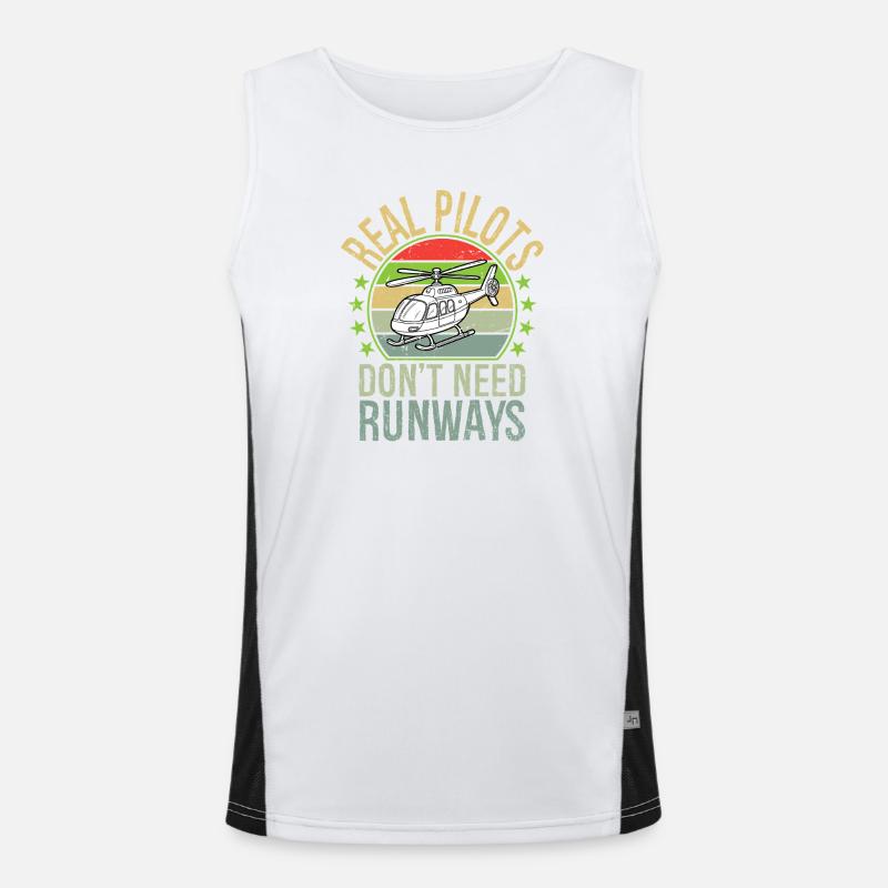 Real Pilots Don't Need Runways Vintage Men's Functional Contrast Tank Top 