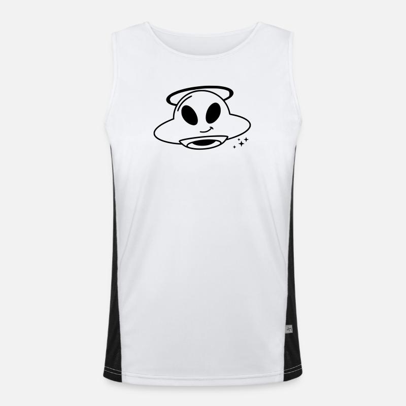 Süßer Alien Kopf Kawaii Vektor Funktionelles Kontrast-Tank Top für Männer 