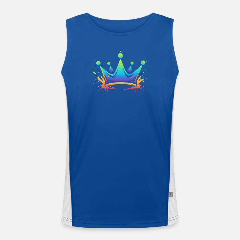 Regenbogen Kronen Splash Funktionelles Kontrast-Tank Top für Männer 