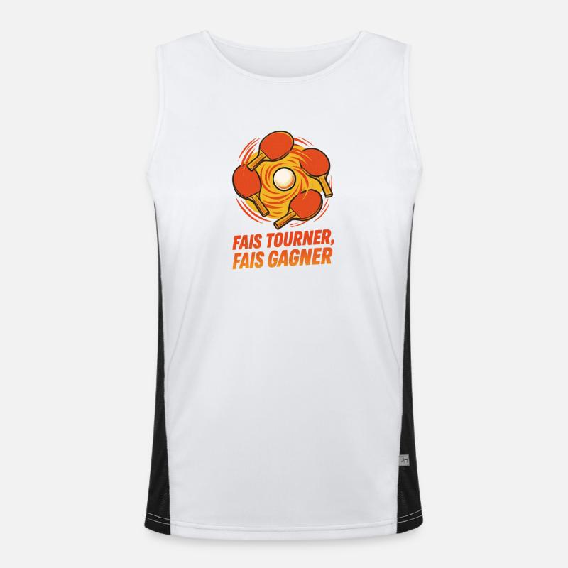 Spin Make Win - Ping Pong - Men's Functional Contrast Tank Top  - white/black