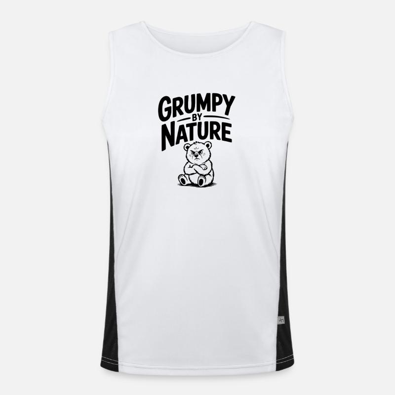 Grumpy by Nature - Men's Functional Contrast Tank Top  - white/black