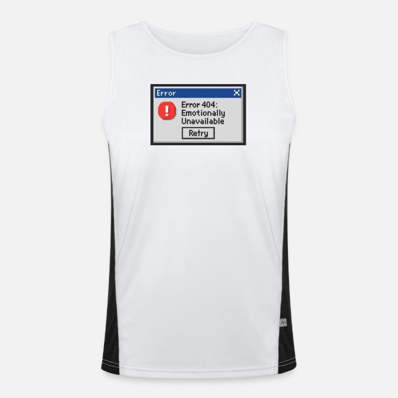 Error 404 - Emotionally Unavailable - Men's Functional Contrast Tank Top  - white/black