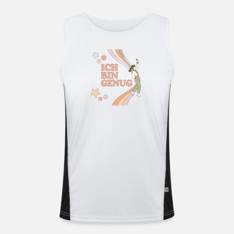 Ich bin Genug – Pastell Regenbogen Held Funktionelles Kontrast-Tank Top für Männer 
