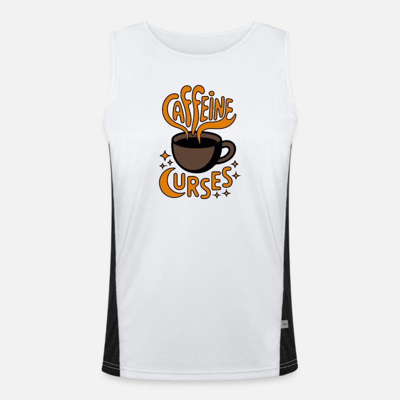 Caffeine Curves Coffee Logo Débardeur respirant contrasté Homme 