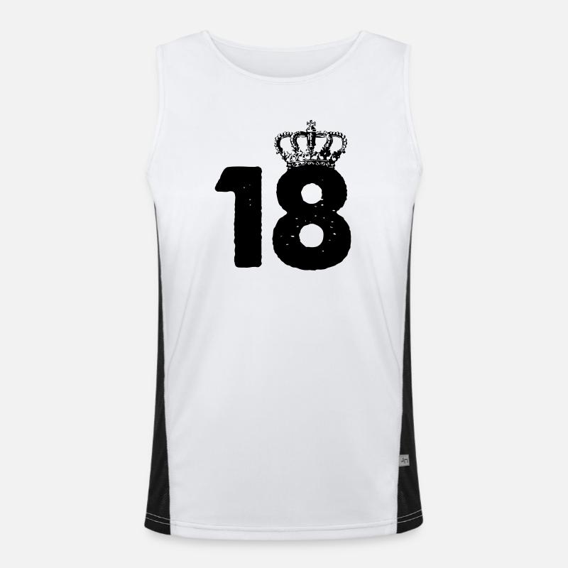 18 Corone - Canotta sportiva da uomo in contrasto cromatico  - bianco/nero