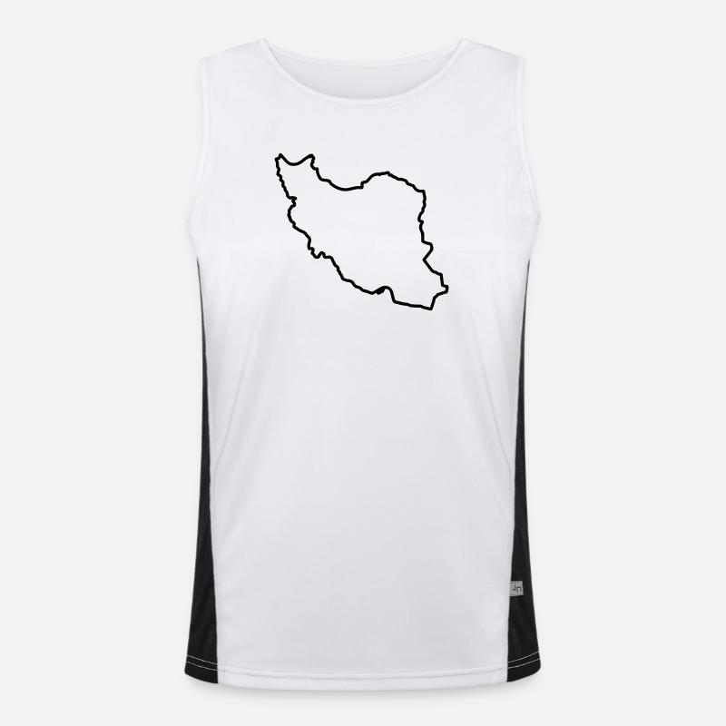 Iran Map Silhouette Persien Funktionelles Kontrast-Tank Top für Männer 