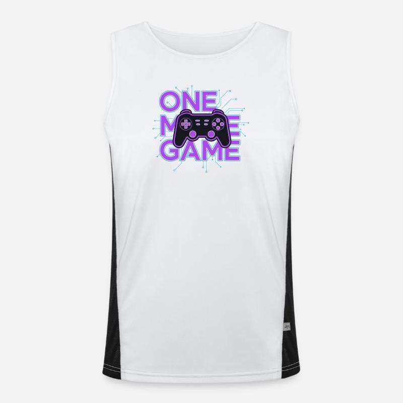 One Game Controller Neon Circuit Men's Functional Contrast Tank Top 