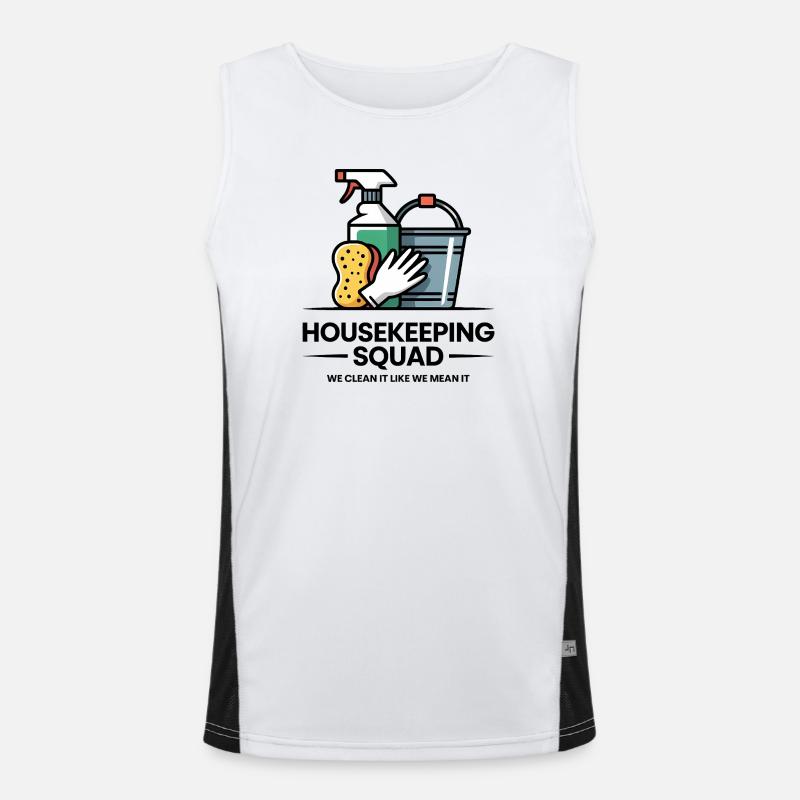 Funny Cleaning Design Men's Functional Contrast Tank Top 