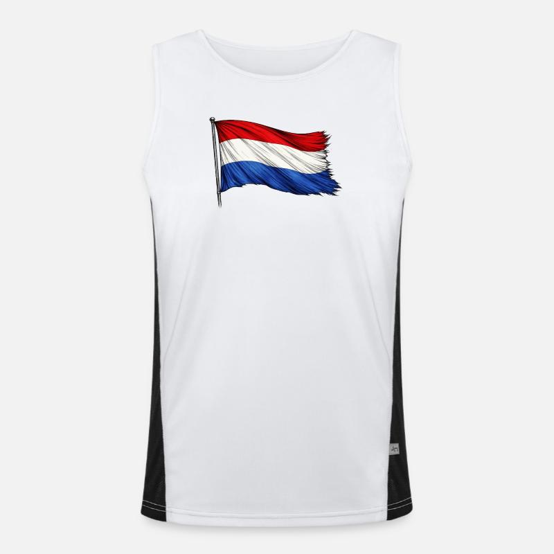 Drapeau néerlandais Débardeur respirant contrasté Homme 