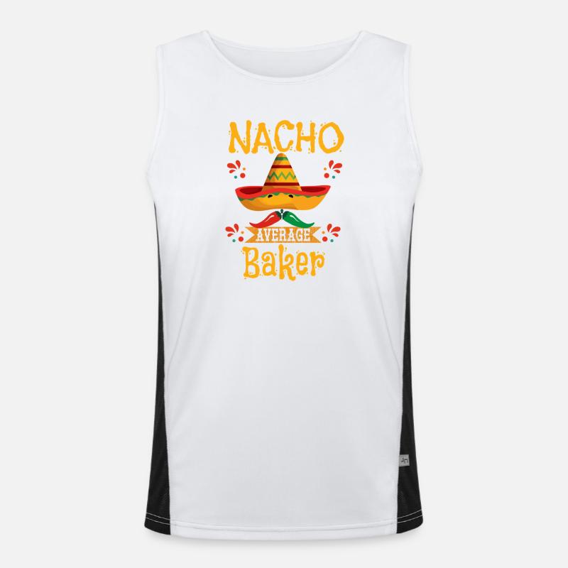 Nacho Average Baker - Men's Functional Contrast Tank Top  - white/black