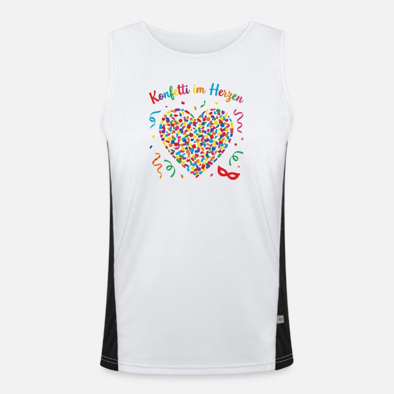 Confettis de carnaval et de carnaval dans le cœur Sweat à capuche à pull Débardeur respirant contrasté Homme 