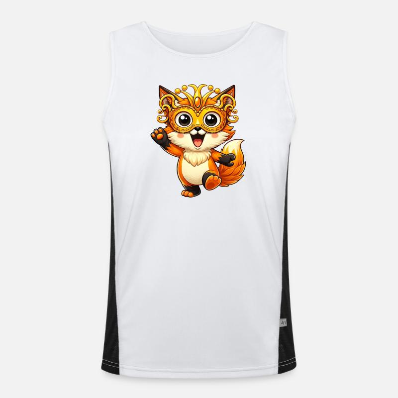 Carnival Fox Disguise Carnival Dancing Joy - Men's Functional Contrast Tank Top - white/black