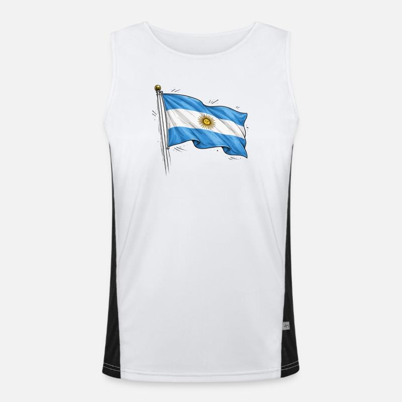 Drapeau de l’Argentine Débardeur respirant contrasté Homme 