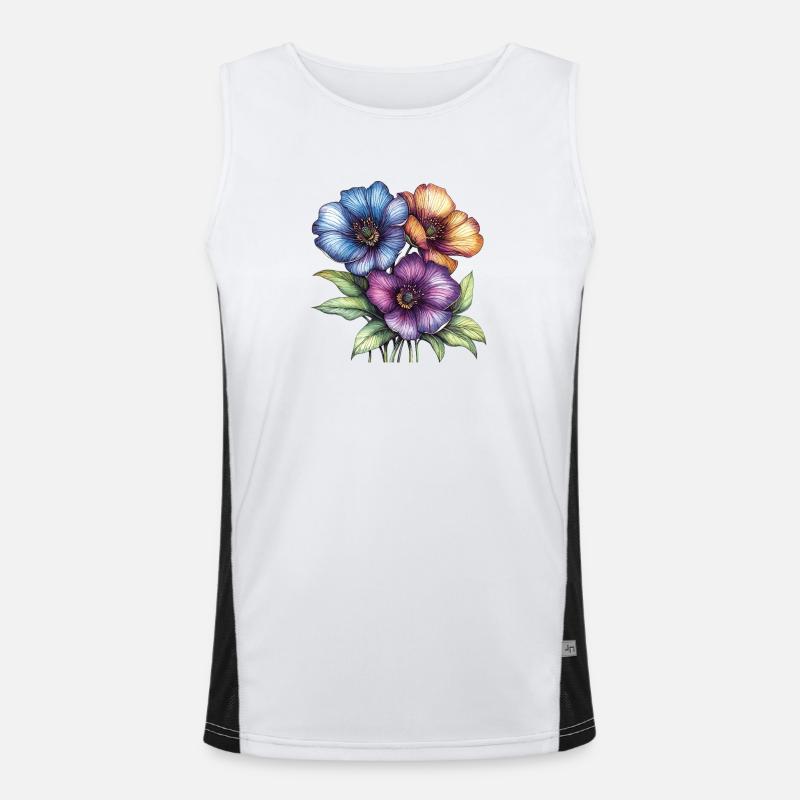 Trio des Fleurs Colorées Débardeur respirant contrasté Homme 