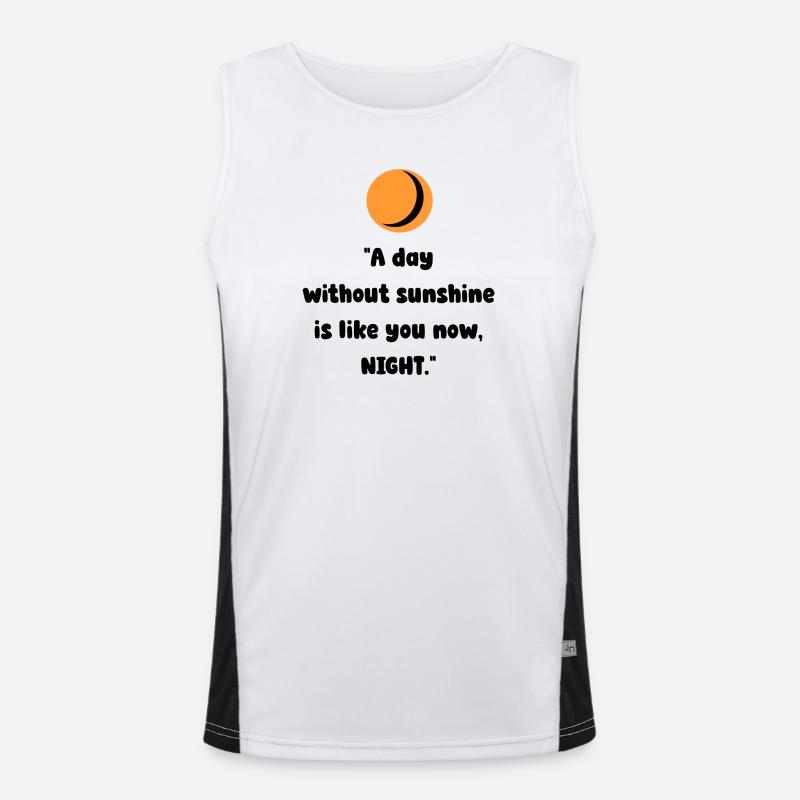 Orangene Mond-Silhouette Funktionelles Kontrast-Tank Top für Männer 