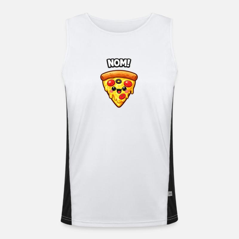 Conception de la part de pizza Kawaii Débardeur respirant contrasté Homme 