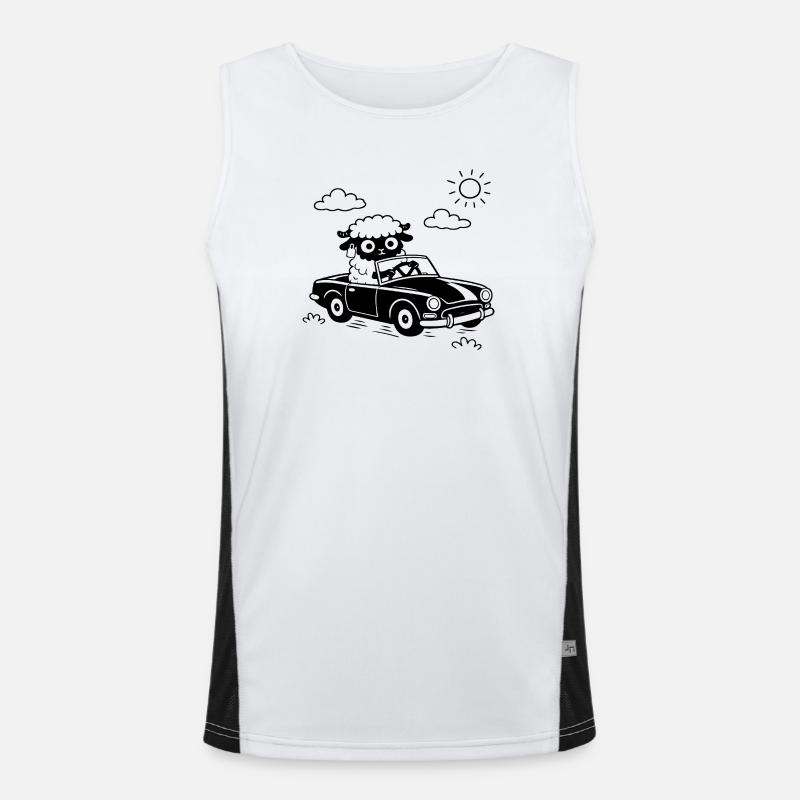 Sheep Cabrio Funktionelles Kontrast-Tank Top für Männer 