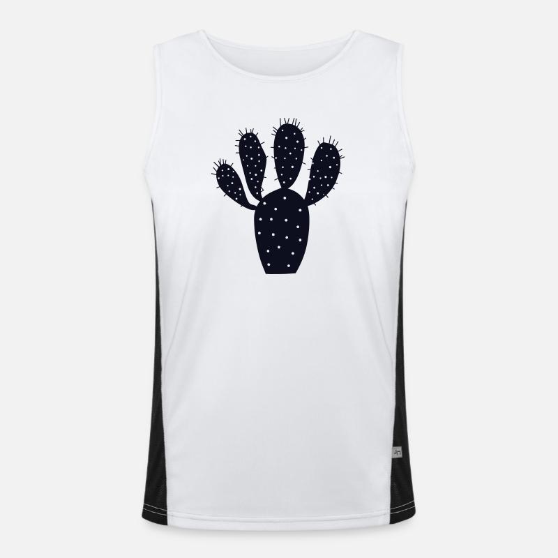 Midnight Cactus Silhouette Men's Functional Contrast Tank Top 