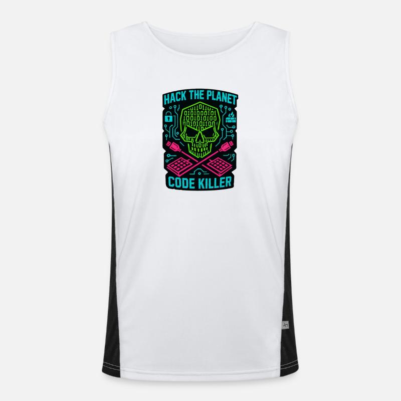 Hack the Planet Code Killer - Cyber Security Men's Functional Contrast Tank Top 