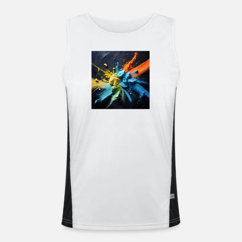 Regenbogenstaub-Explosion Funktionelles Kontrast-Tank Top für Männer 