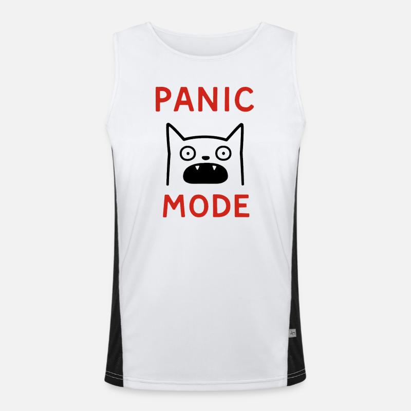 Cat panic mode Men's Functional Contrast Tank Top 