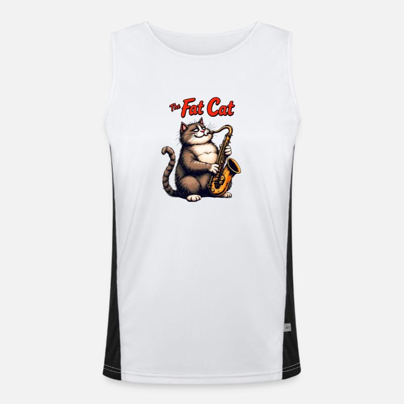 Der Fat Cat Jazz Funktionelles Kontrast-Tank Top für Männer 