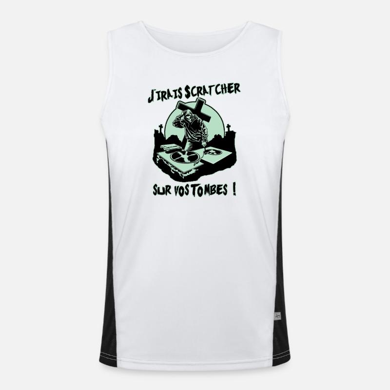 I'LL GO SCRATCH ON YOUR GRAVES! - Men's Functional Contrast Tank Top - white/black