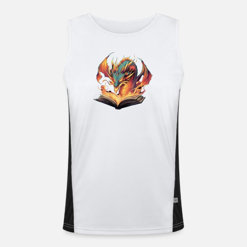 Drachenbuch Transformationsfeuer-Design Funktionelles Kontrast-Tank Top für Männer 