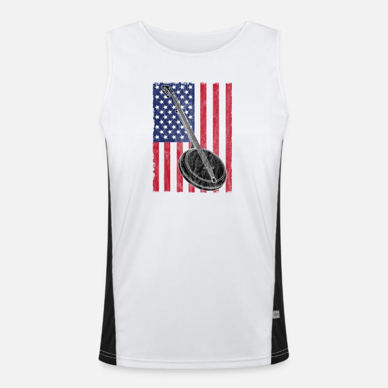 Banjo USA Drapeau Débardeur respirant contrasté Homme 