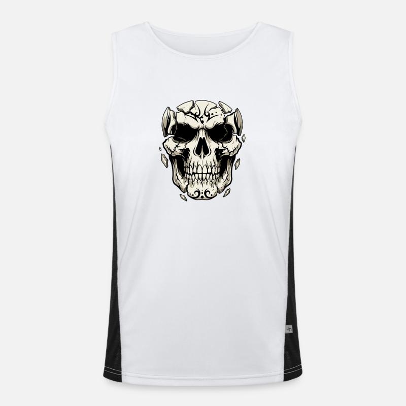 Splintering Skull – Gothic Graphics Men's Functional Contrast Tank Top 