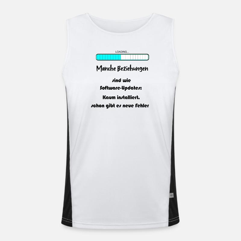 Progress Bar Blue Pattern - Men's Functional Contrast Tank Top  - white/black