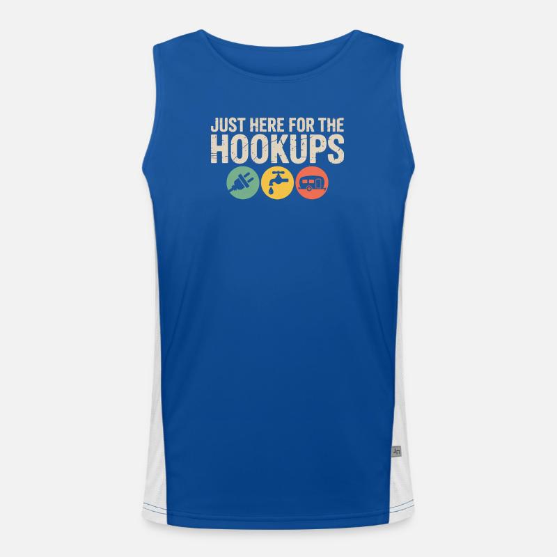 Ich bin nur wegen der Hookups Wohnmobil-Tee hier Funktionelles Kontrast-Tank Top für Männer 