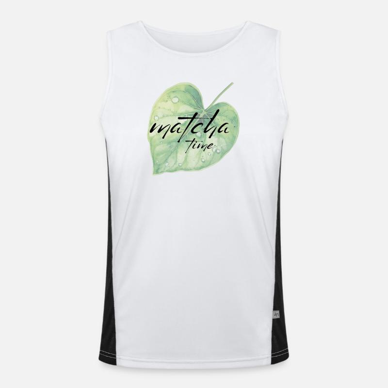 Matcha, Leaf, Green, Time Men's Functional Contrast Tank Top 