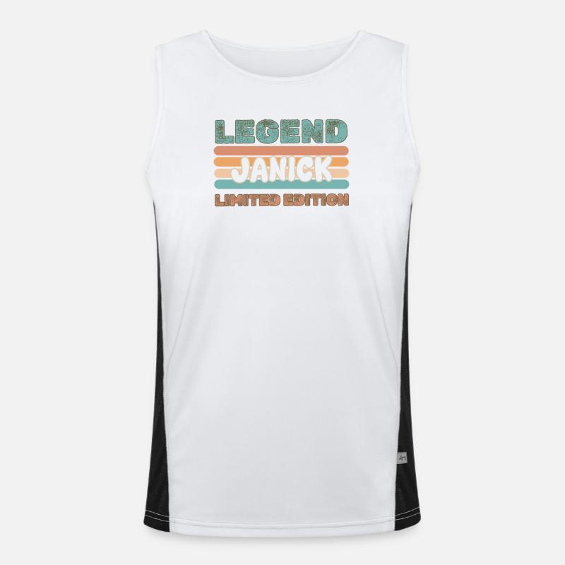 Janick as a given name - Men's Functional Contrast Tank Top  - white/black