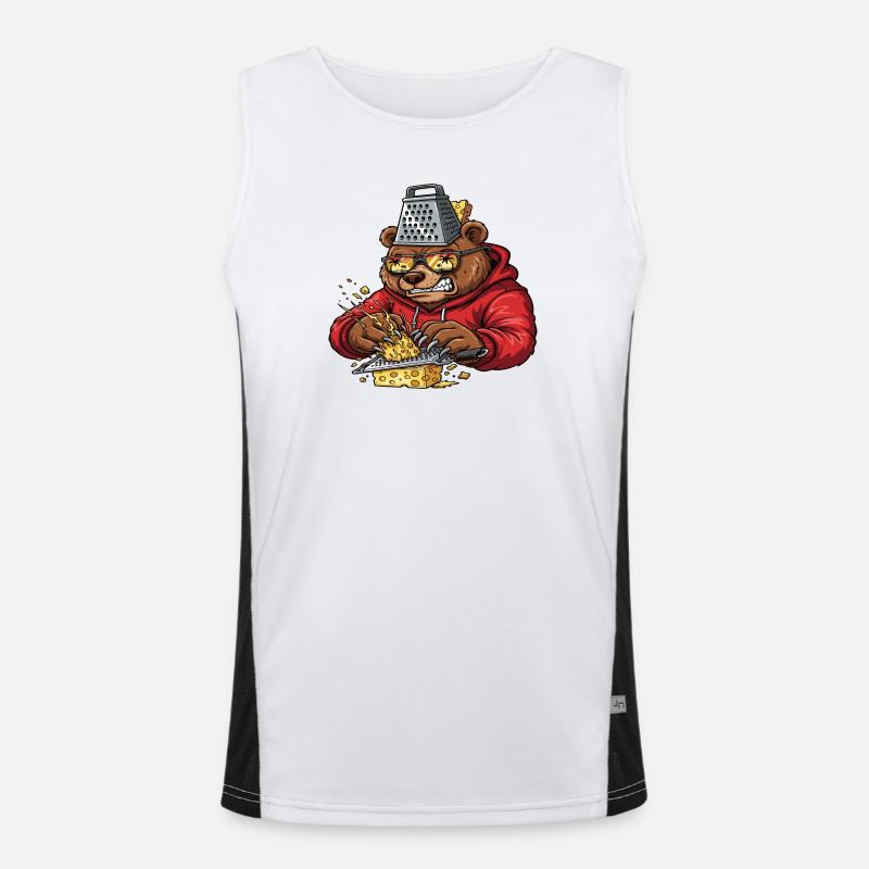 Grater Bear Cheese Crusher Men's Functional Contrast Tank Top 