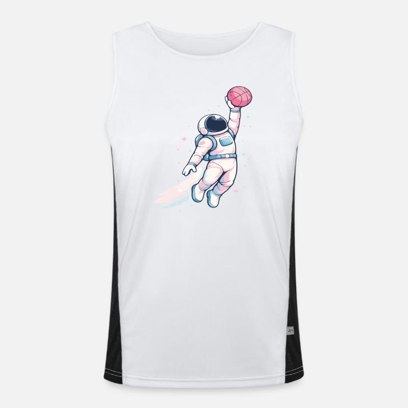 Cosmic Hoop-Astronaut Funktionelles Kontrast-Tank Top für Männer 