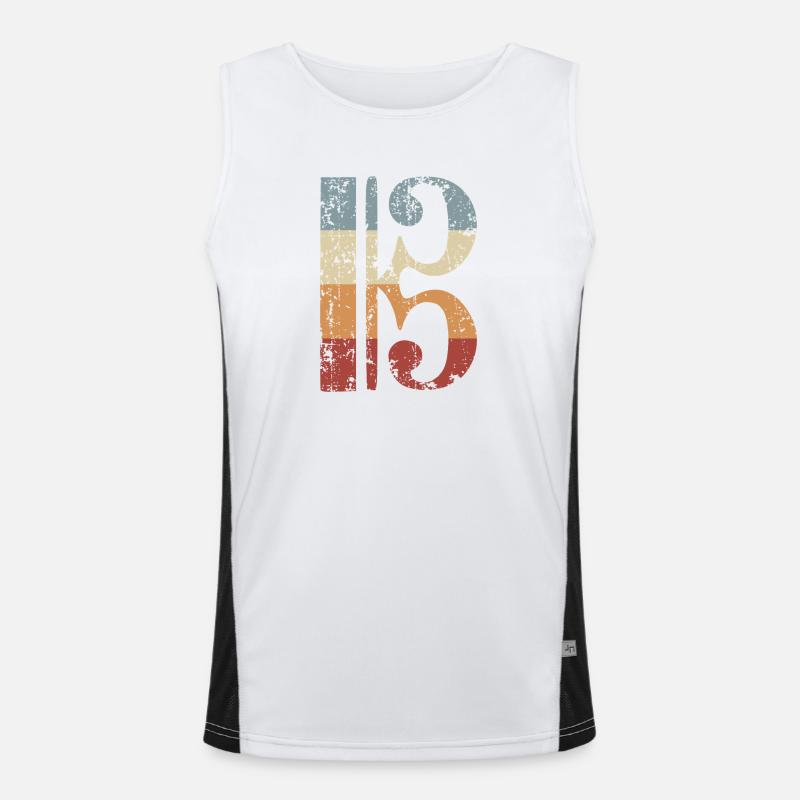 Alto clef, viola, viola, viola clef - Men's Functional Contrast Tank Top  - white/black