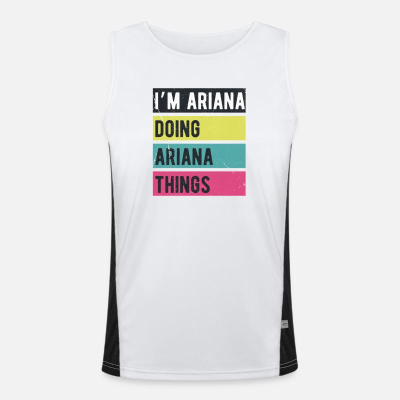 Je suis Ariana Faisant des choses Ariana Couleurs Rétro Débardeur respirant contrasté Homme 