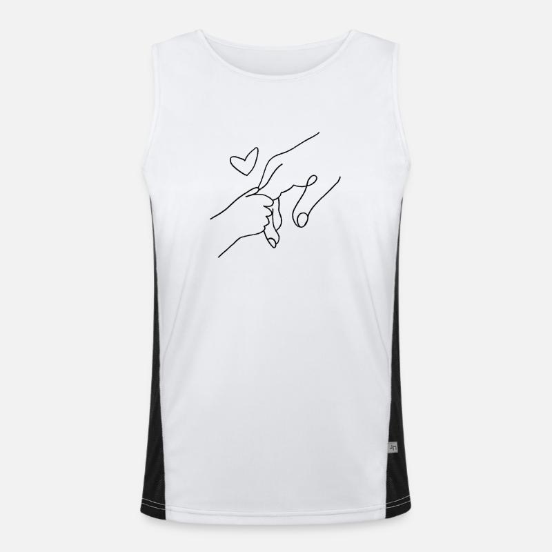 Handshake with heart connection Men's Functional Contrast Tank Top 