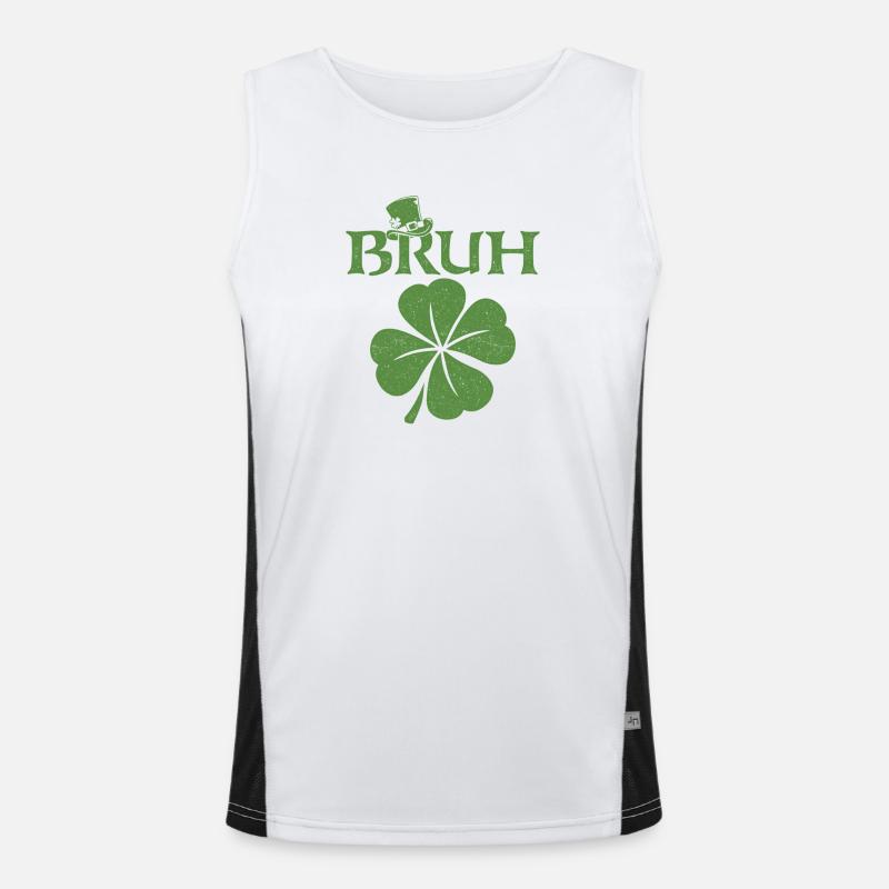 Bruh St Patrick’s Irish Shamrock Débardeur respirant contrasté Homme 
