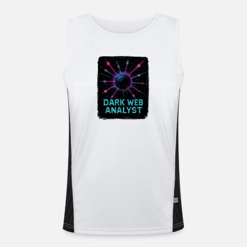 Dark Web Analyst - Cybersecurity - Men's Functional Contrast Tank Top  - white/black