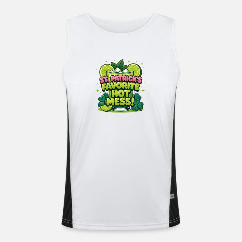 Design préféré de la boisson Hot Mess de St Patricks Débardeur respirant contrasté Homme 