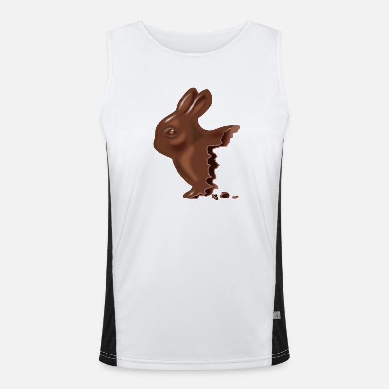Bitten chocolate Easter bunny Men's Functional Contrast Tank Top 